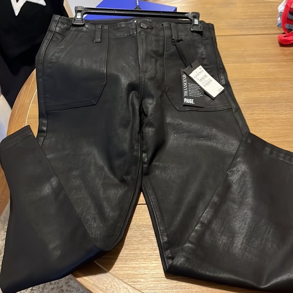 Paige coated , black denim pants - Picture 3 of 8